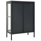 vidaXL Buffet anthracite 75x35x105 cm Acier et verre