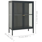 vidaXL Buffet anthracite 75x35x105 cm Acier et verre