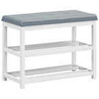 2-Tier Wooden Shoe Rack Bench with Padded Seat - 31x 16x 24(L x W x H)