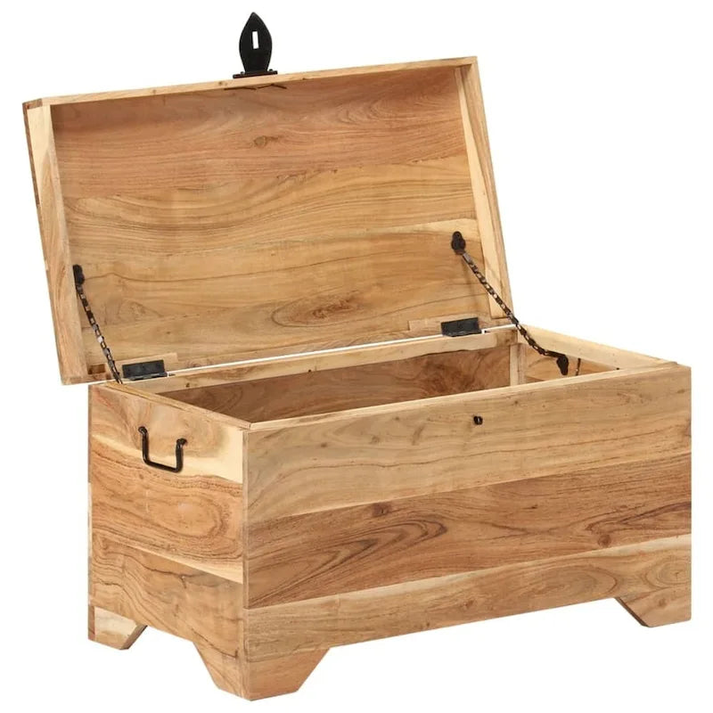 vidaXL Coffre de Rangement en Bois d'Acacia Massif - 73 x 39 x 41 cm