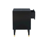 27 table de chevet à deux tiroirs à motif géométrique noir