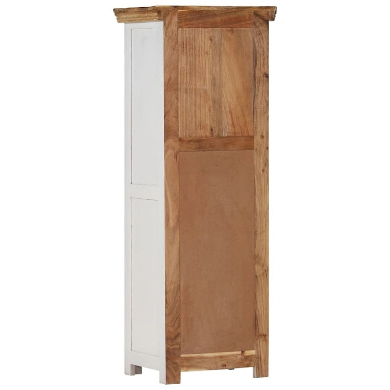 vidaXL Meuble haut marron et blanc 40x30x110 cm Manguier massif et acacia - 40 x 30 x 110