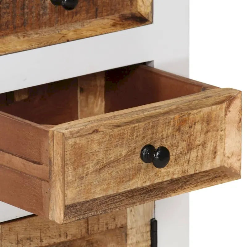 vidaXL Meuble haut marron et blanc 40x30x110 cm Manguier massif et acacia - 40 x 30 x 110