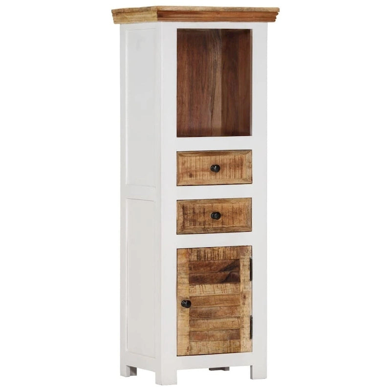 vidaXL Meuble haut marron et blanc 40x30x110 cm Manguier massif et acacia - 40 x 30 x 110