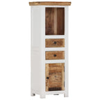 vidaXL Meuble haut marron et blanc 40x30x110 cm Manguier massif et acacia - 40 x 30 x 110