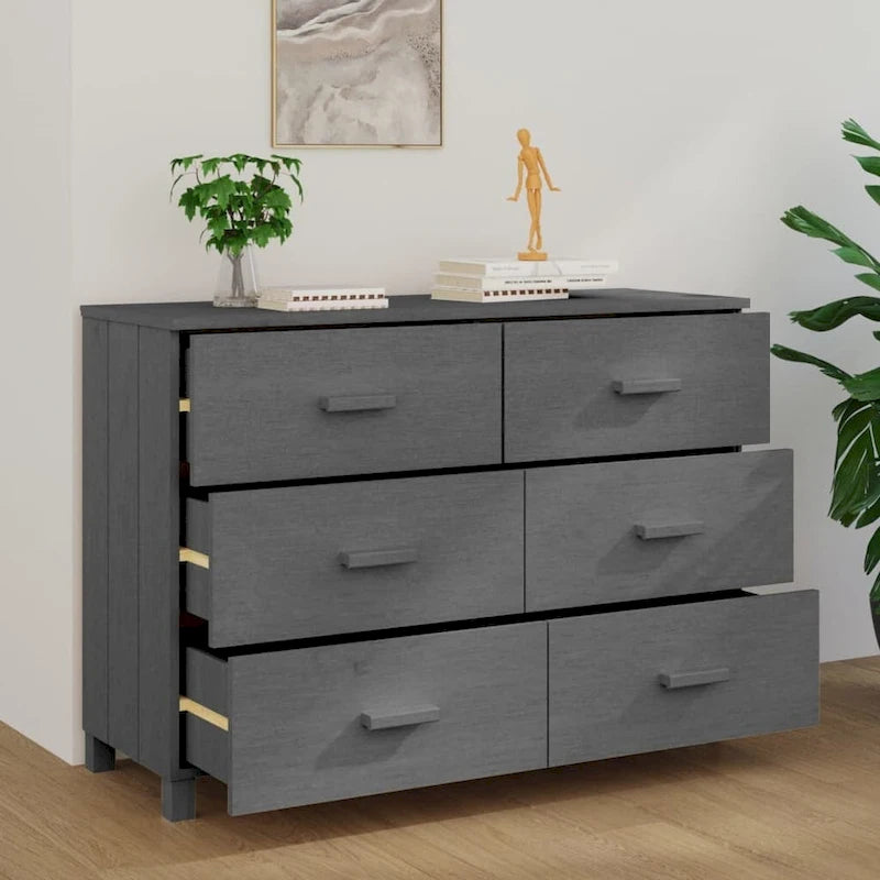 vidaXL Buffet Armoire Console avec Rangement HAMAR Bois de Pin Massif - 44,5x15,7x31,5