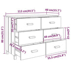 vidaXL Buffet Armoire Console avec Rangement HAMAR Bois de Pin Massif - 44,5x15,7x31,5