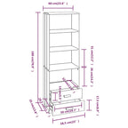 vidaXL Bibliothèque Armoire d'entrée avec rangement HAMAR Bois de pin massif - 60x35x180 cm