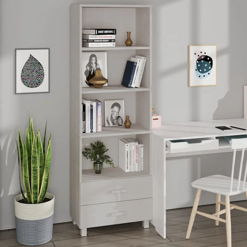 vidaXL Bibliothèque Armoire d'entrée avec rangement HAMAR Bois de pin massif - 60x35x180 cm