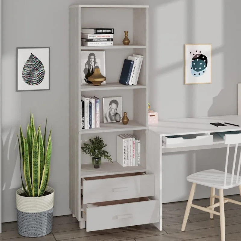 vidaXL Bibliothèque Armoire d'entrée avec rangement HAMAR Bois de pin massif - 60x35x180 cm
