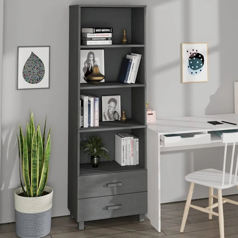 vidaXL Bibliothèque Armoire d'entrée avec rangement HAMAR Bois de pin massif - 60x35x180 cm