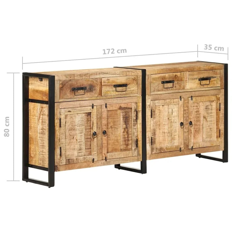 vidaXL Buffet 67,7x13,8x31,5 cm Bois de manguier massif