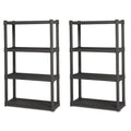 Sterilite Plastic Indoor Outdoor 4 Shelf Durable Shelving Unit, Gray, 2 Pack - 2-Pack