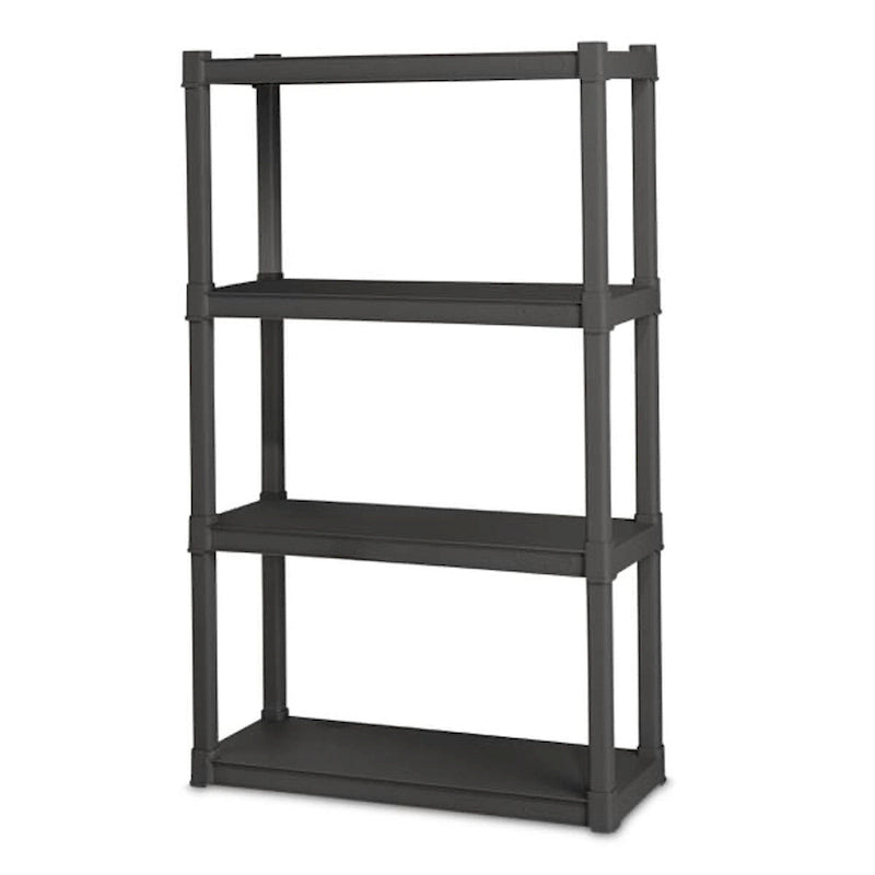 Étagère durable 4 niveaux Sterilite en plastique, intérieur/extérieur, gris, paquet de 2 – Lot de 2