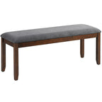 Upholstered Entryway Bench Footstool with Wood Legs - 47.5 x 15.5 x 19.5 (L x W x H)