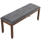 Banc / Repose-pieds d'entrée rembourré avec pieds en bois - 47,5 x 15,5 x 19,5 (L x l x H)