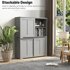 Meuble de rangement de cuisine empilable antique avec étagère réglable en hauteur - 42 x 13 x 23,5 (L x l x H)