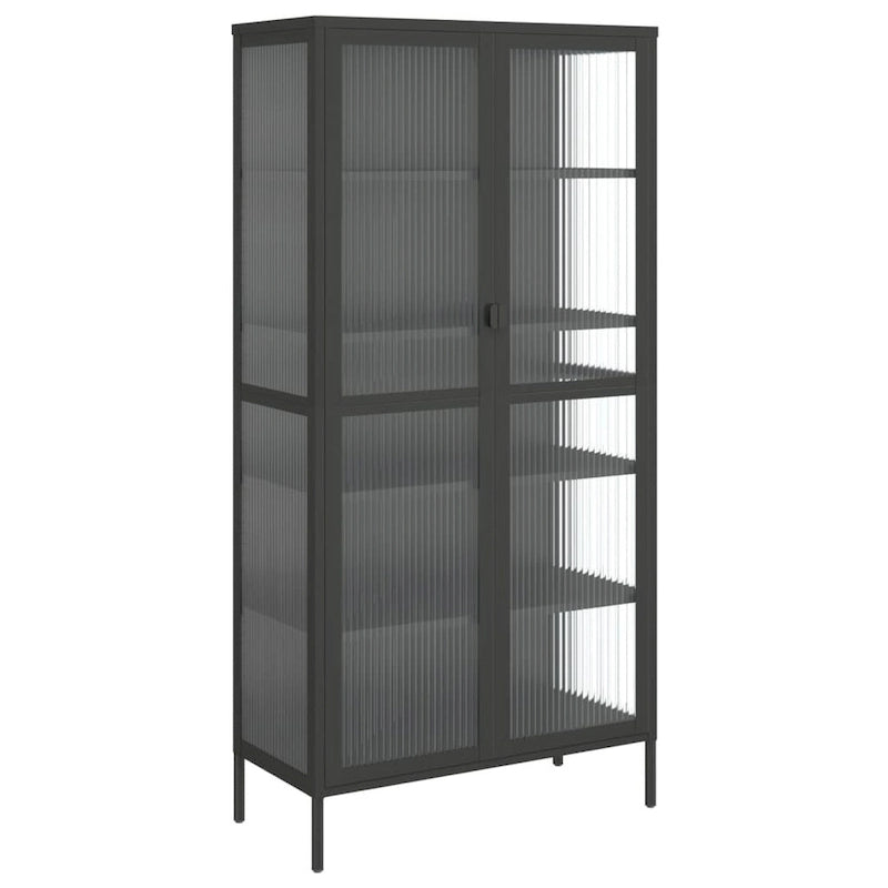 vidaXL Vaisselier haut noir 33,5x15,7x70,9 cm en verre et acier