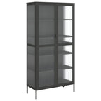 vidaXL Vaisselier haut noir 33,5x15,7x70,9 cm en verre et acier