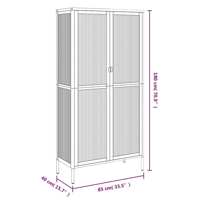 vidaXL Vaisselier haut noir 33,5x15,7x70,9 cm en verre et acier