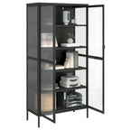 vidaXL Vaisselier haut noir 33,5x15,7x70,9 cm en verre et acier