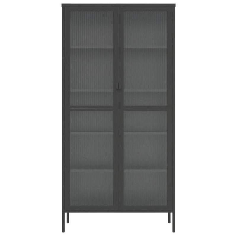 vidaXL Vaisselier haut noir 33,5x15,7x70,9 cm en verre et acier