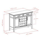 Buffet Gordon, Cappuccino - 43.7L x 16.1P x 32.2H
