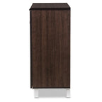Bahut de rangement Excel moderne et contemporain marron foncé - 79,2 cm de hauteur x 39,6 cm de largeur x 89,2 cm de profondeur