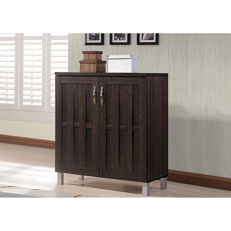 Bahut de rangement Excel moderne et contemporain marron foncé - 79,2 cm de hauteur x 39,6 cm de largeur x 89,2 cm de profondeur