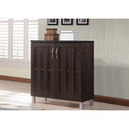 Bahut de rangement Excel moderne et contemporain marron foncé - 79,2 cm de hauteur x 39,6 cm de largeur x 89,2 cm de profondeur