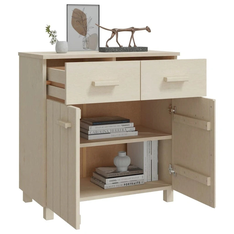 vidaXL Buffet console avec rangement HAMAR en bois de pin massif - 79x40x80 cm