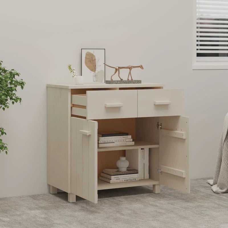 vidaXL Buffet console avec rangement HAMAR en bois de pin massif - 79x40x80 cm