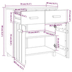 vidaXL Buffet console avec rangement HAMAR en bois de pin massif - 79x40x80 cm