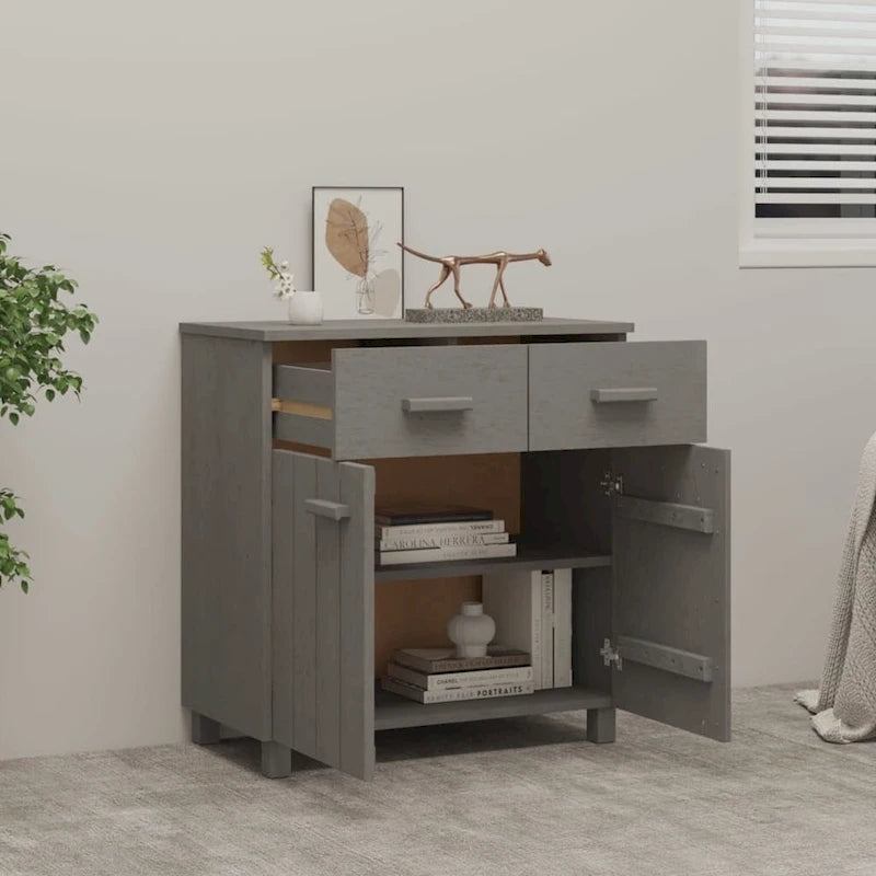 vidaXL Buffet console avec rangement HAMAR en bois de pin massif - 79x40x80 cm