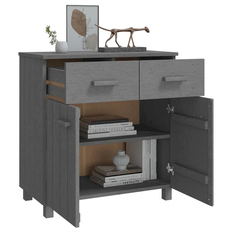 vidaXL Buffet console avec rangement HAMAR en bois de pin massif - 79x40x80 cm