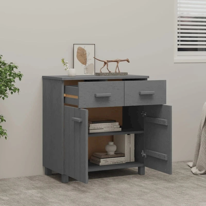 vidaXL Buffet console avec rangement HAMAR en bois de pin massif - 79x40x80 cm