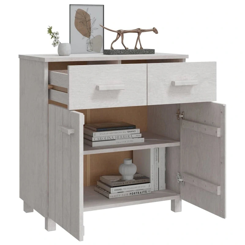 vidaXL Buffet console avec rangement HAMAR en bois de pin massif - 79x40x80 cm