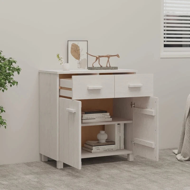 vidaXL Buffet console avec rangement HAMAR en bois de pin massif - 79x40x80 cm