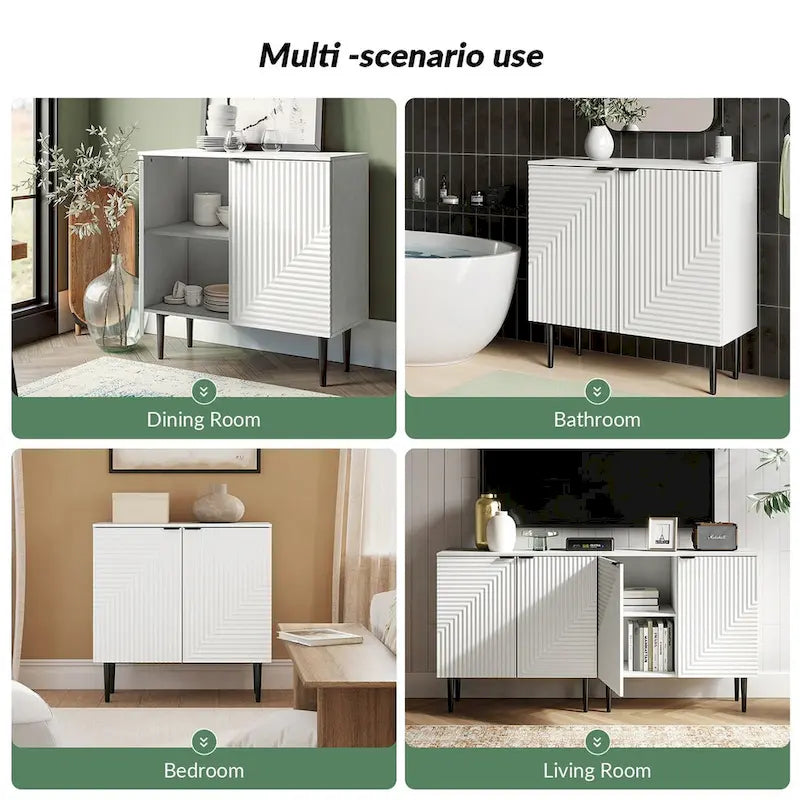 Meuble de rangement Joseph moderne du milieu du siècle avec pieds fuselés et étagères réglables de HULALA HOME