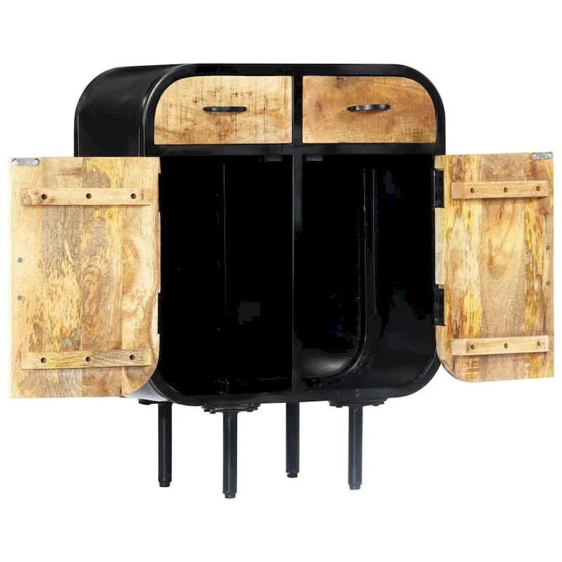 vidaXL Commode 60x30x75 cm Bois de manguier massif et fer
