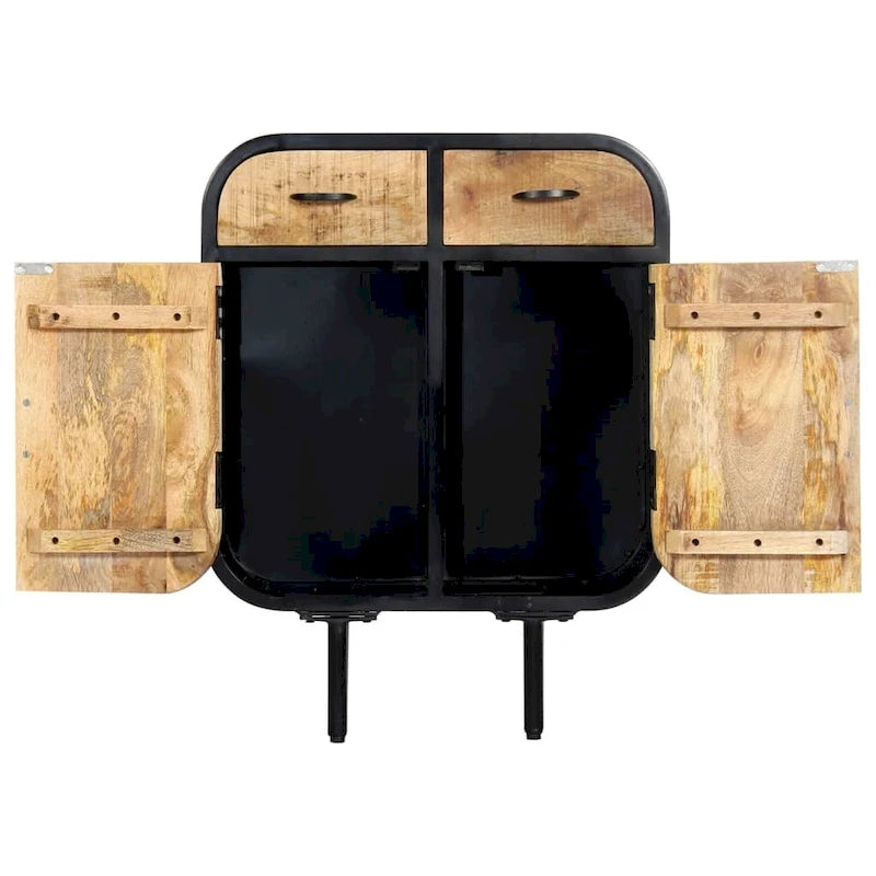 vidaXL Commode 60x30x75 cm Bois de manguier massif et fer
