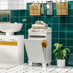 Meuble de rangement de salle de bain blanc autoportant
