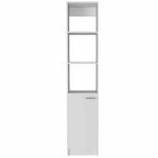 Meuble de salle de bain à linge rectangulaire à 2 étagères chêne clair/noir/blanc