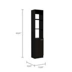 Meuble de salle de bain à linge rectangulaire à 2 étagères chêne clair/noir/blanc