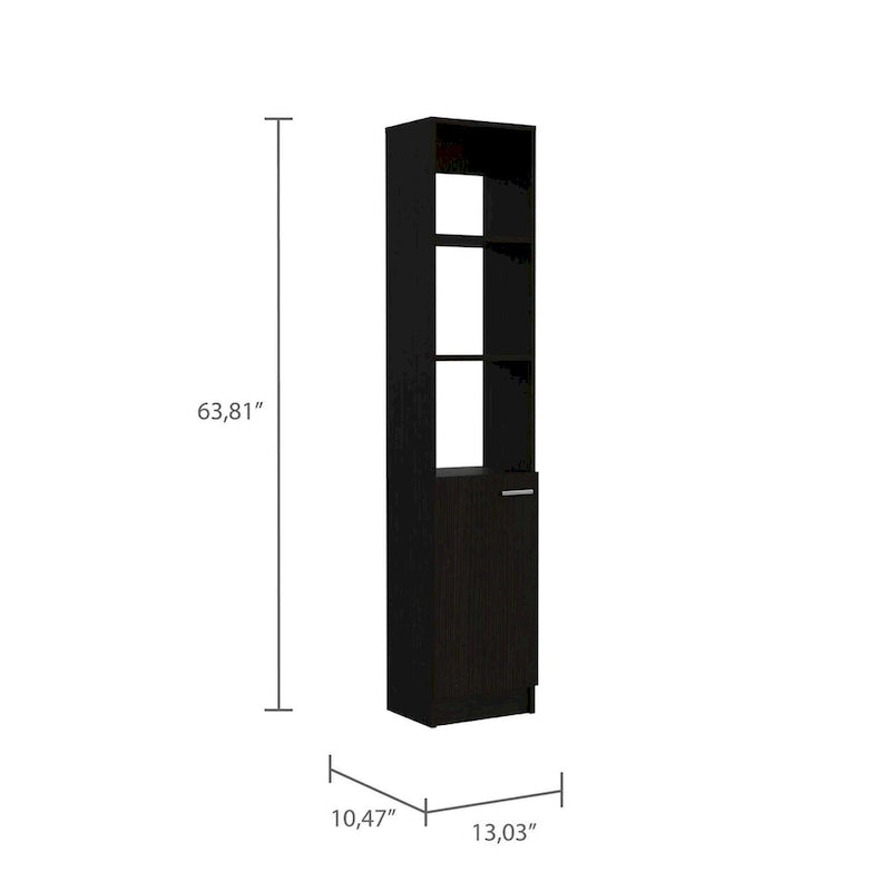 Meuble de salle de bain à linge rectangulaire à 2 étagères chêne clair/noir/blanc