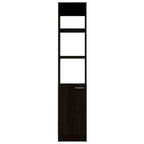 Meuble de salle de bain à linge rectangulaire à 2 étagères chêne clair/noir/blanc