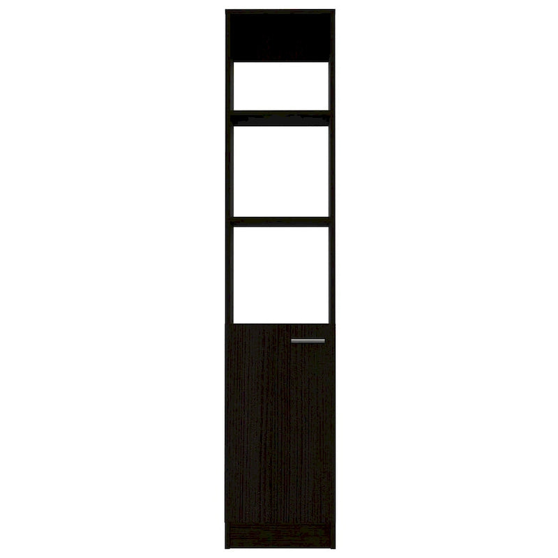 Meuble de salle de bain à linge rectangulaire à 2 étagères chêne clair/noir/blanc
