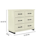 Commode spacieuse et élégante à 6 tiroirs, largeur extra de 52 po