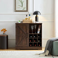 Meuble bar à café de ferme avec casier à vin et porte de grange