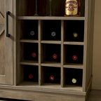 Meuble bar à café de ferme avec casier à vin et porte de grange